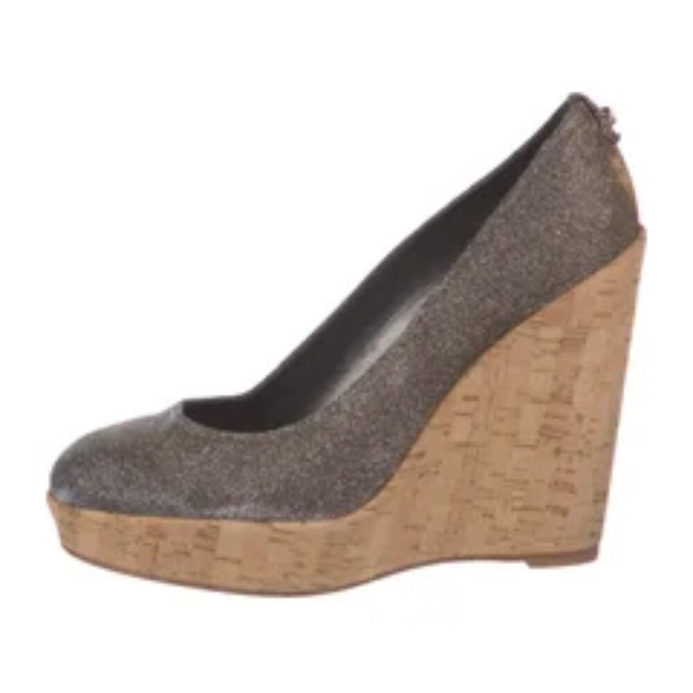Stuart Weitzman Metallic Platform Wedge - size 10.5